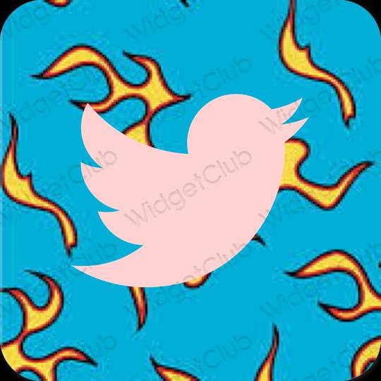 Estetico blu Twitter icone dell'app