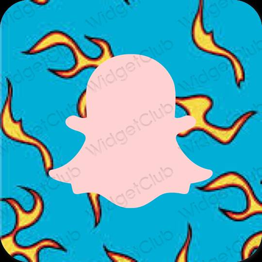 Aesthetic blue snapchat app icons