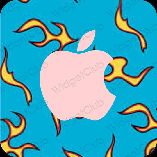 Thẩm mỹ màu xanh neon Apple Store biểu tượng ứng dụng