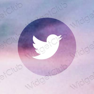 Estética Twitter iconos de aplicaciones