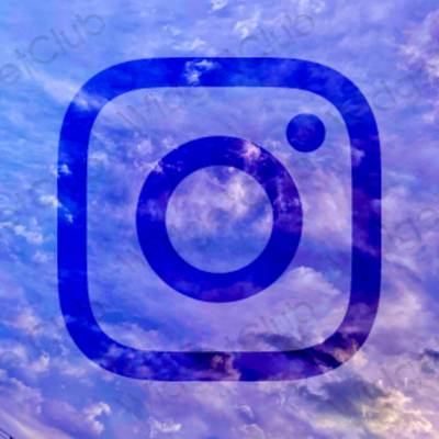Esztétika kék Instagram alkalmazás ikonok