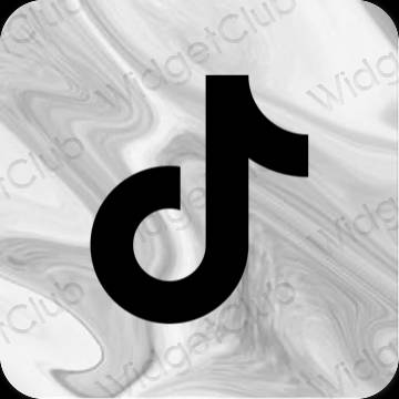 Estetski crno TikTok ikone aplikacija