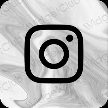 Estetyka czarny Instagram ikony aplikacji