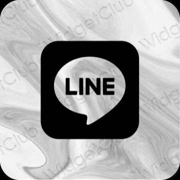 Естетски црн LINE иконе апликација