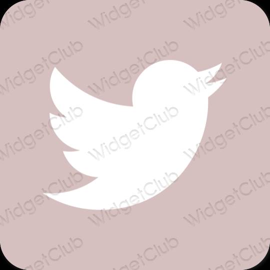 Aesthetic pastel pink Twitter app icons