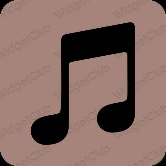 Estetyka brązowy Apple Music ikony aplikacji