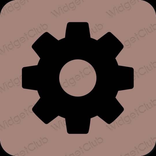 Estetyka brązowy Settings ikony aplikacji