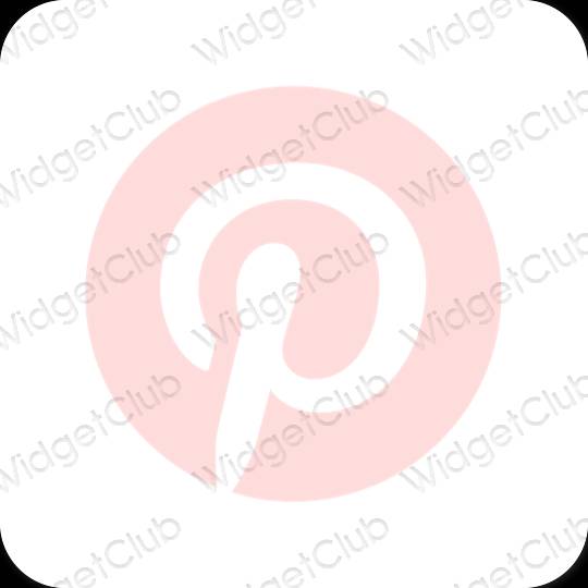Естетичен пастелно розово Pinterest икони на приложения