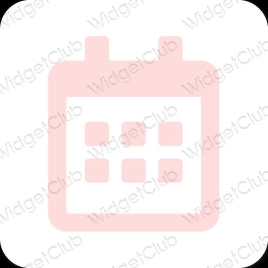 جمالي الوردي الباستيل Calendar أيقونات التطبيق