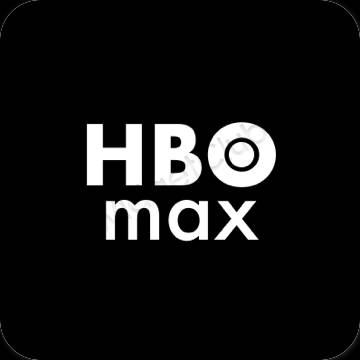Estetic negru HBO MAX pictogramele aplicației