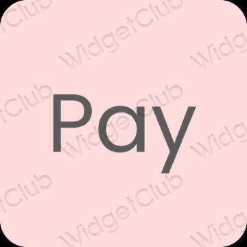 Esteetiline roosa PayPay rakenduste ikoonid
