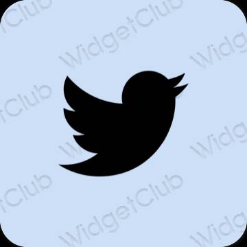 Aesthetic pastel blue Twitter app icons