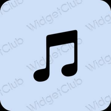 Αισθητικός παστέλ μπλε Apple Music εικονίδια εφαρμογών