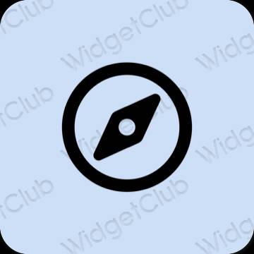 Estetisk pastellblå Safari app ikoner