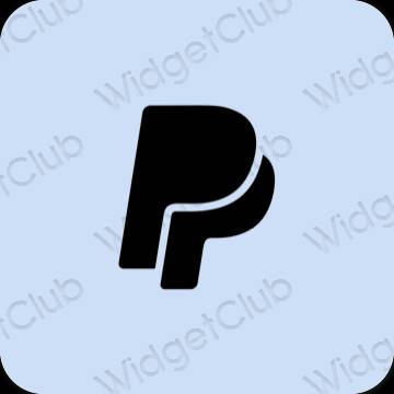សោភ័ណ ពណ៌ខៀវ pastel Paypal រូបតំណាងកម្មវិធី