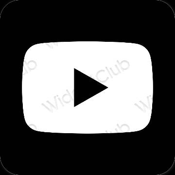 Ästhetisch Schwarz Youtube App-Symbole