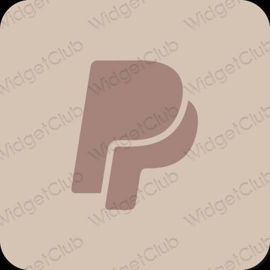 审美的 浅褐色的 Paypal 应用程序图标