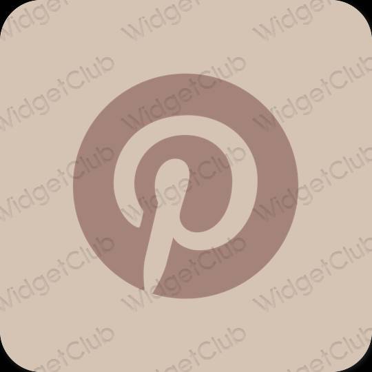 Estético beige Pinterest iconos de aplicaciones