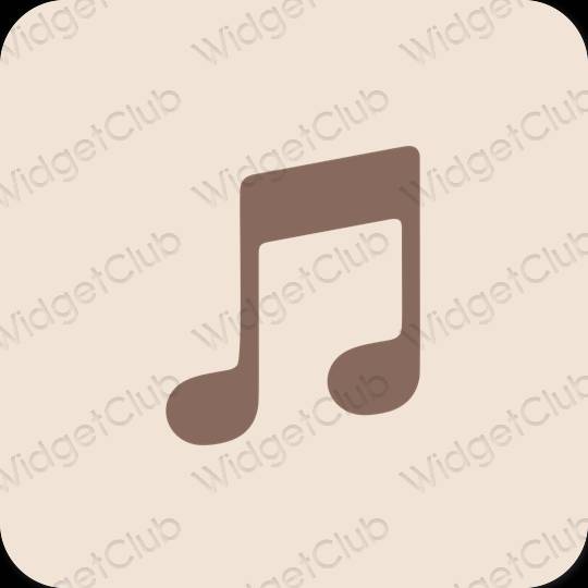 Estetisk beige Apple Music app ikoner