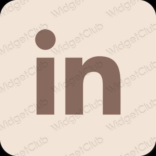 Aesthetic beige Linkedin app icons