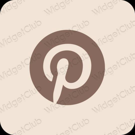 Estetisk beige Pinterest app ikoner