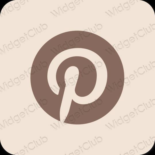 Ästhetisch Beige Pinterest App-Symbole