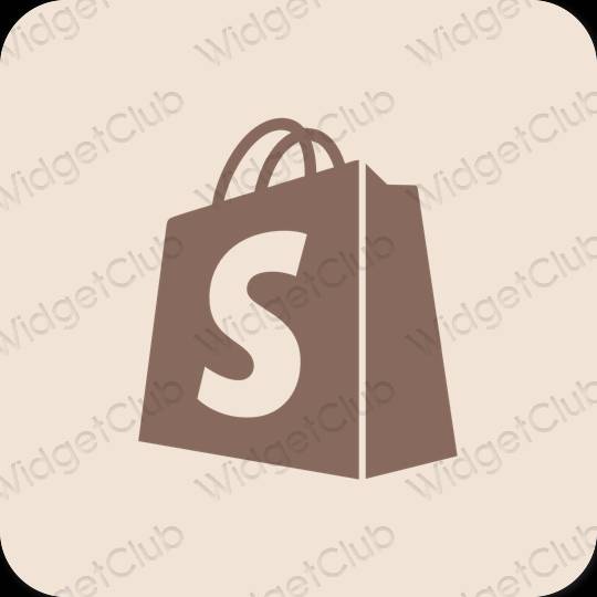 Estetik bej Shopify uygulama simgeleri