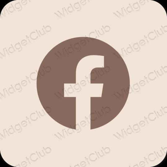 Esthétique beige Facebook icônes d'application