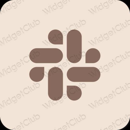 Aesthetic beige Slack app icons