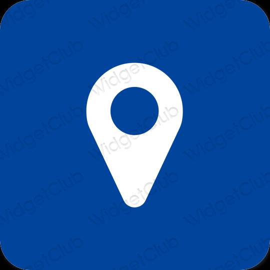 Estético azul Google Map iconos de aplicaciones