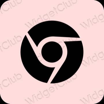 Estetisk rosa Chrome app ikoner