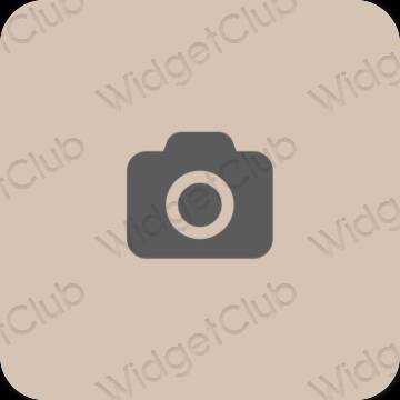 Estético bege Camera ícones de aplicativos