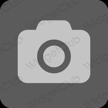 Estetisk grå Camera app ikoner