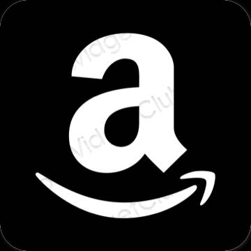 Estetinis juodas Amazon programėlių piktogramos
