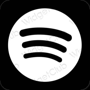 Estetyka czarny Spotify ikony aplikacji