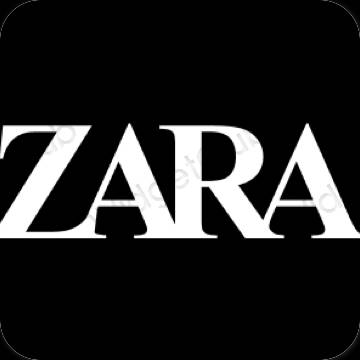 Esthétique noir ZARA icônes d'application