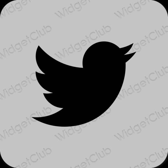 Ästhetisch grau Twitter App-Symbole