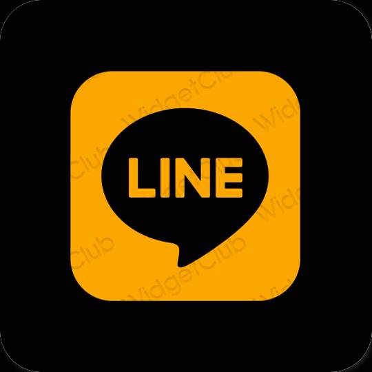 Естетичен оранжево LINE икони на приложения