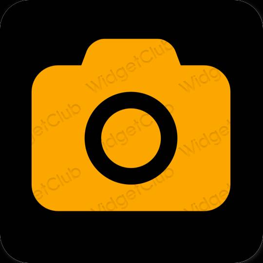 Esthétique orange Camera icônes d'application
