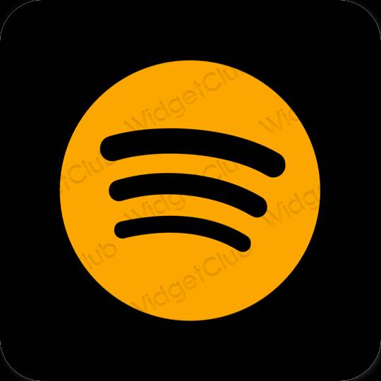 Estetski naranča Spotify ikone aplikacija