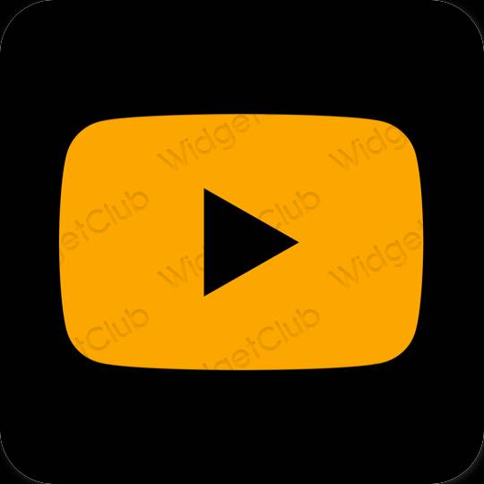 Estético laranja Youtube ícones de aplicativos