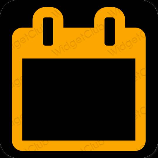 Aesthetic orange Calendar app icons