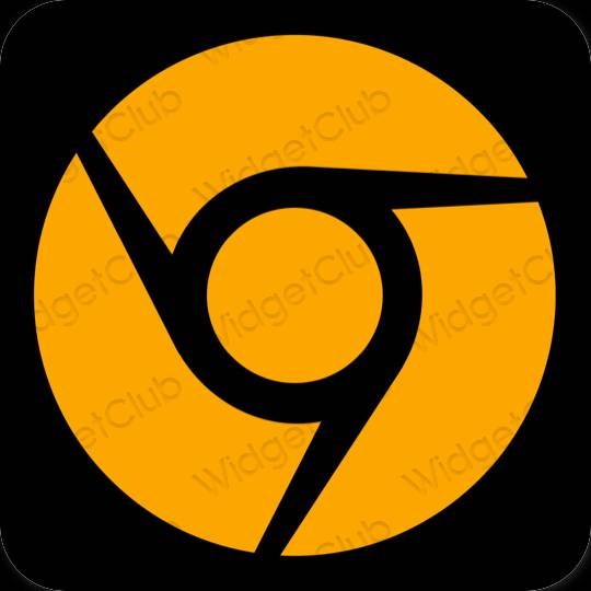 Ästhetisch Orange Chrome App-Symbole