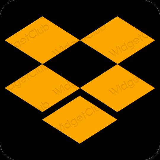 زیبایی شناسی نارنجی Dropbox آیکون های برنامه
