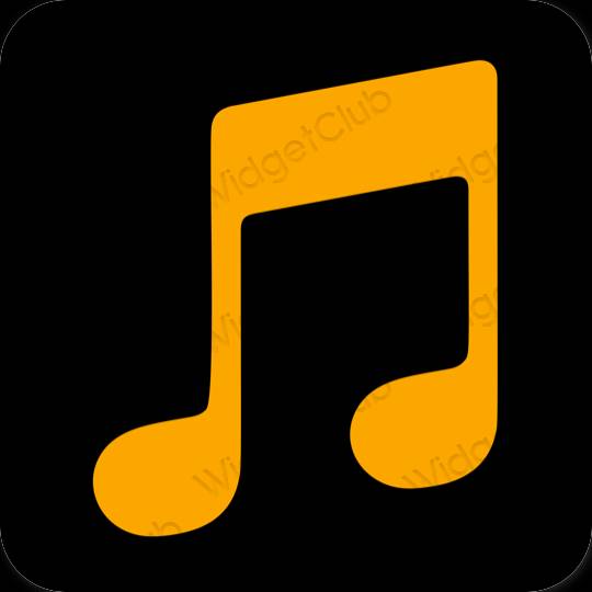 Естетски црн Apple Music иконе апликација