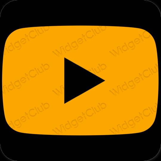 Естетичен оранжево Youtube икони на приложения