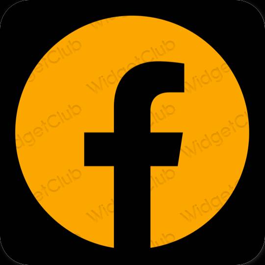 Естетичен оранжево Facebook икони на приложения