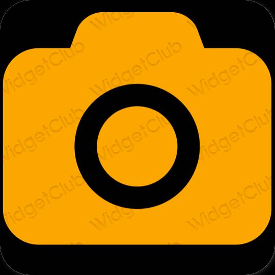 Estetik oren Camera ikon aplikasi