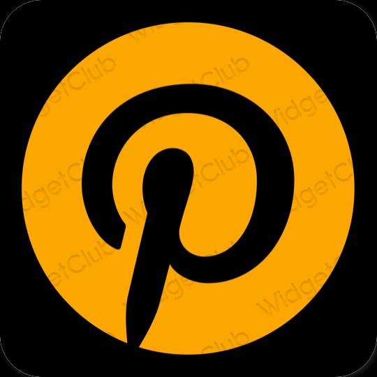 Естетичний помаранчевий Pinterest значки програм