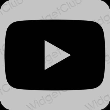 Estetico grigio Youtube icone dell'app